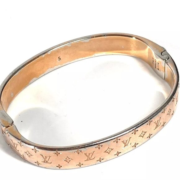 LOUIS VUITTON Monogram Cuff-nanogram Bangle Bracelet Metal pink - Picture 4 of 7